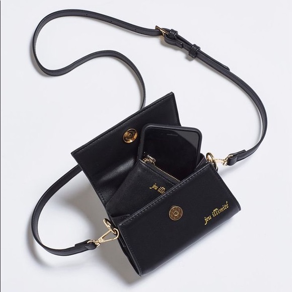 Jeu Illimité Black Leather Cherie Mini Top Handle Crossbody Purse Shoulder Bag - Picture 2 of 14
